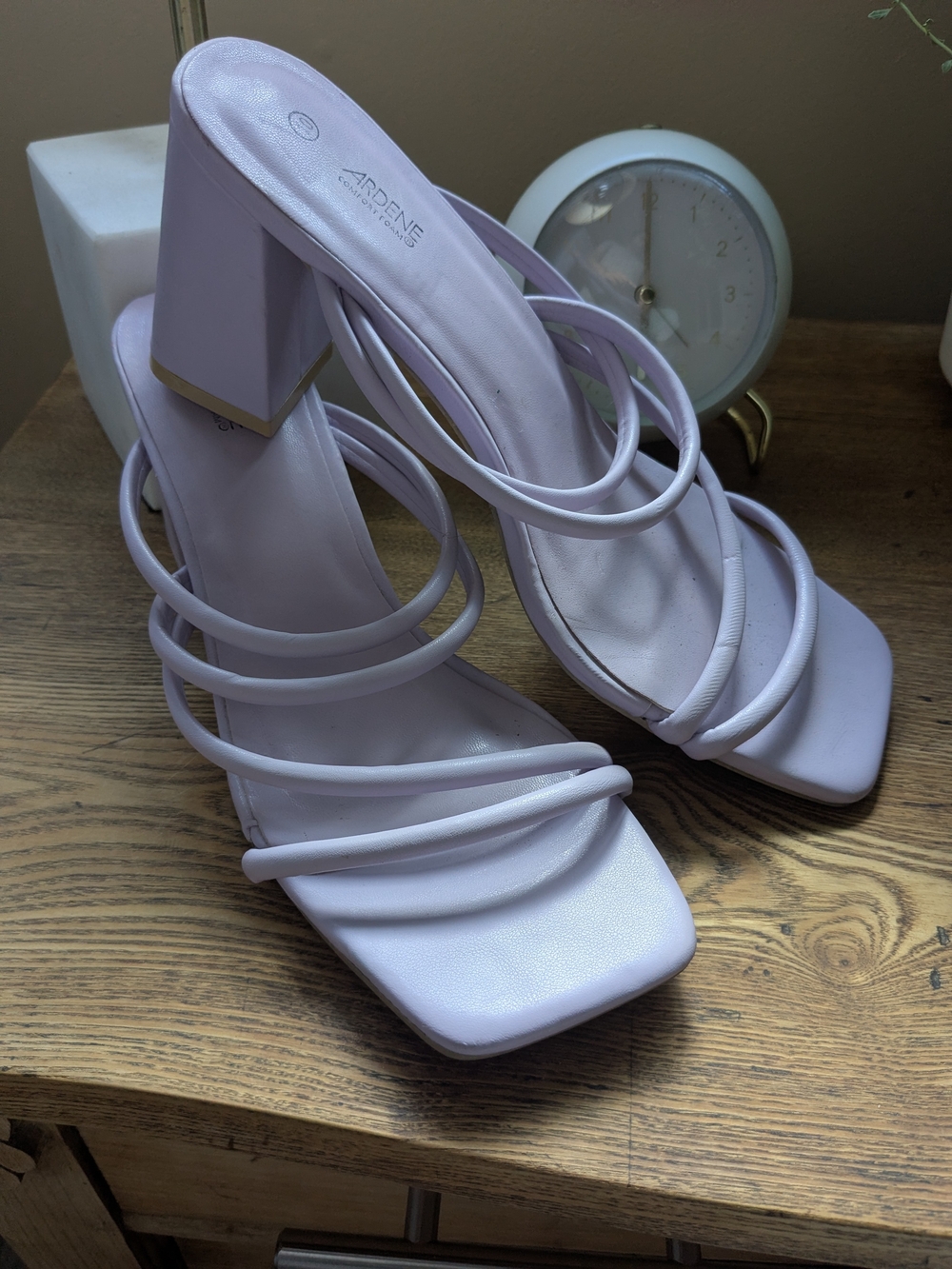 Ardene Pale Lavender Multi-Strap Block Heel Sandals